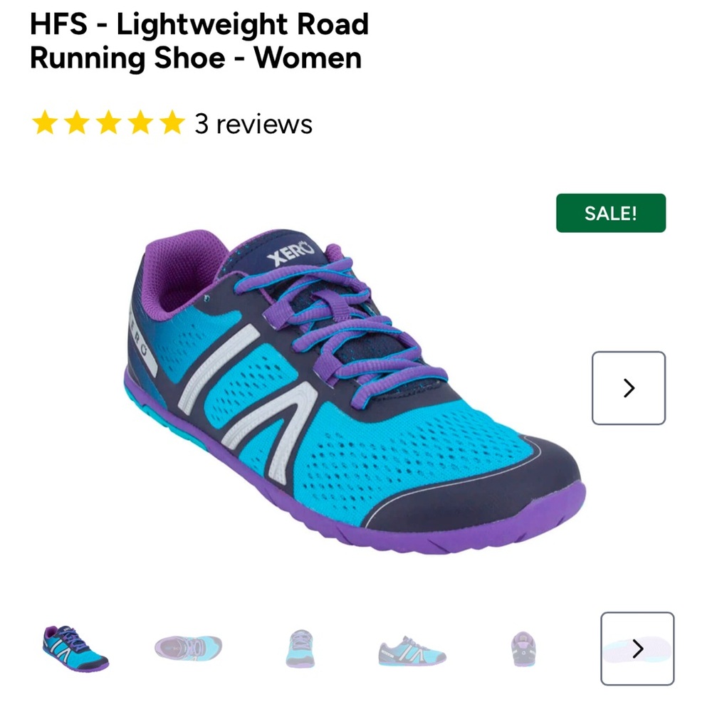Womens Xero HFS Blue Athletic Minimalist Barefoot Running Sneakers Shoes 9.5